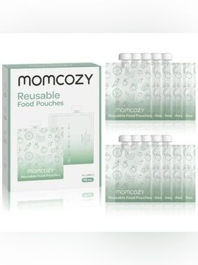 NWT Momcozy Reusable Food Pouches - Multi Pastel Gradient Set, 10 Pack
